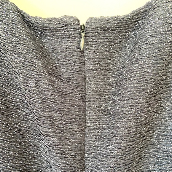 Eliza J Glitter Knit Cocktail Sheath Dress Jeweled Collar Bodycon Pewter Gray 6 - Picture 8 of 13